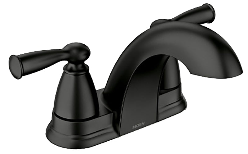 Moen Banbury Series 84942BL Bathroom Faucet, 1.2 gpm, 2-Faucet Handle, 3-Faucet Hole, Metal, Matte Black, Lever Handle
