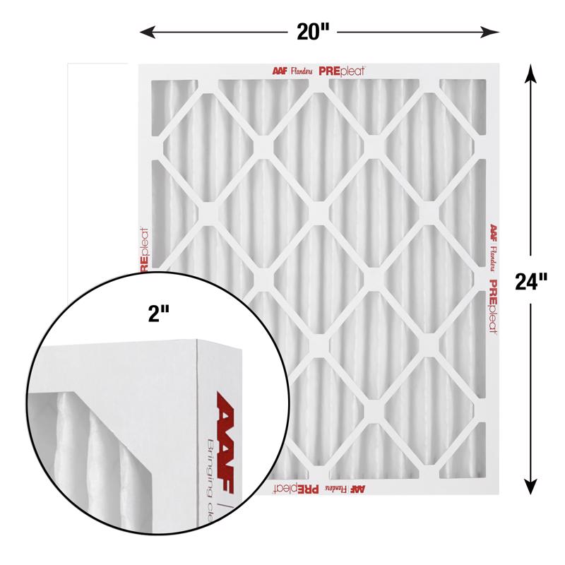 AAF Flanders PREpleat M11 SC 20 in. W X 24 in. H X 2 in. Synthetic 11 MERV Pleated Air Filter 1 pk, Pack of 12