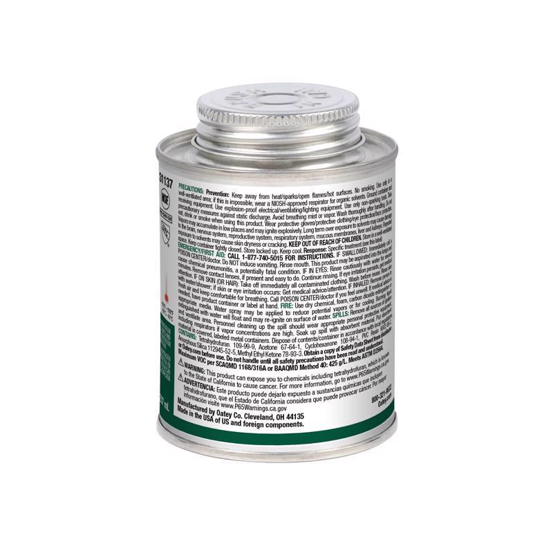 Oatey Clear All Weather Cement For PVC 8 oz, Pack of 12