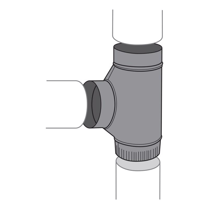 Imperial 8 in. X 8 in. X 8 in. Steel Stove Vent Single Tee