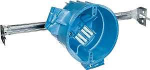 Carlon BH525H Ceiling Box, Nail Mounting, 4 in W, 4 in D, 3 in H, 1-Gang, Polycarbonate, Blue