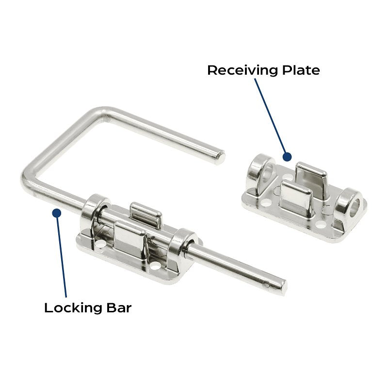 Prime-Line U 9847 Sliding Door Loop Lock, Steel, Nickel-Plated, 1-3/8 to 1-3/4 in Thick Door, Pack of 2
