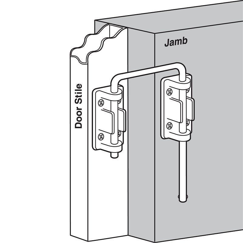Prime-Line U 9847 Sliding Door Loop Lock, Steel, Nickel-Plated, 1-3/8 to 1-3/4 in Thick Door, Pack of 2