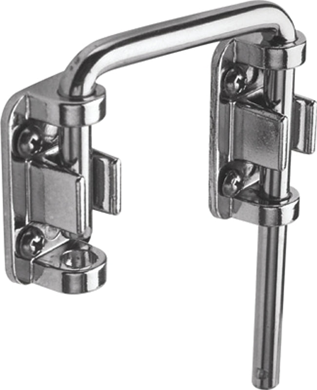 Prime-Line U 9847 Sliding Door Loop Lock, Steel, Nickel-Plated, 1-3/8 to 1-3/4 in Thick Door, Pack of 2