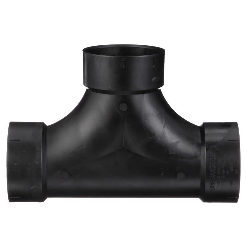Charlotte Pipe 3 in. Hub X 3 in. D Hub ABS Flush Cleanout Tee