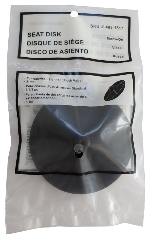 ProSource PMB-178 Flush Valve Seat Disc, Specifications: 3-1/4 in, Black