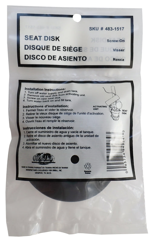 ProSource PMB-178 Flush Valve Seat Disc, Specifications: 3-1/4 in, Black