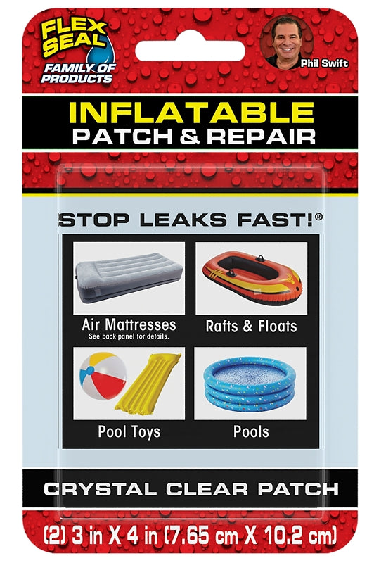 Flex Seal KITPVC3X4 Inflatable Patch and Repair Kit, PVC, Clear, Pack of 8