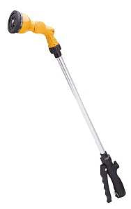 Landscapers Select GW-53571A Watering Wand, 8 -Spray Pattern, Full, Center, Jet, Mist, Angle, Shower, Flat, Cone, Yellow