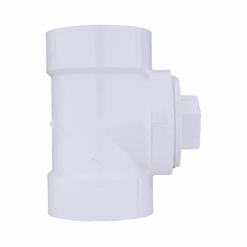Charlotte Pipe 4 in. Hub X 4 in. D Hub PVC Cleanout Tee 1 pk