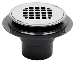 Oatey 42261 Shower Drain, ABS, Black, Specifications: Snap-In Cover Design, Solvent Weld Connection