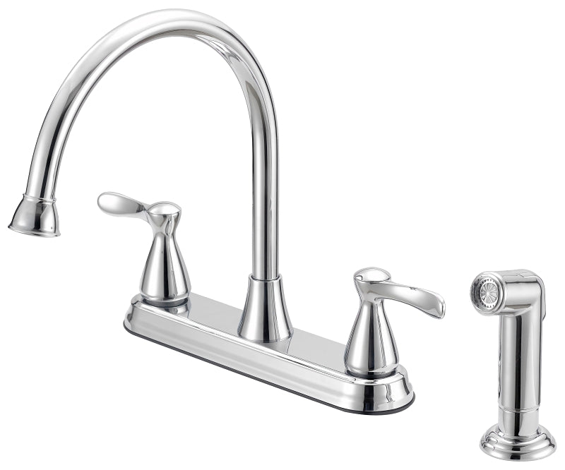 Boston Harbor F8210001CP Kitchen Faucet, 1.8 gpm, 4-Faucet Hole, Metal/Plastic, Chrome, Deck Mounting, Lever Handle