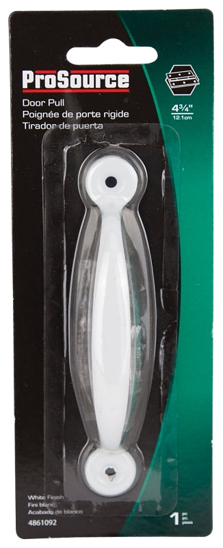 ProSource 20914PHB-PS Door Pull, 3/4 in W, 4-3/4 in D, 1-3/16 in H, Steel, White