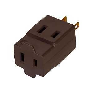 Eaton 4400B-BOX Cube Non-Grounded Outlet Tap, 2 -Pole, 15 A, 125 V, 3 -Outlet, NEMA: NEMA 1-15R, Brown, Pack of 10