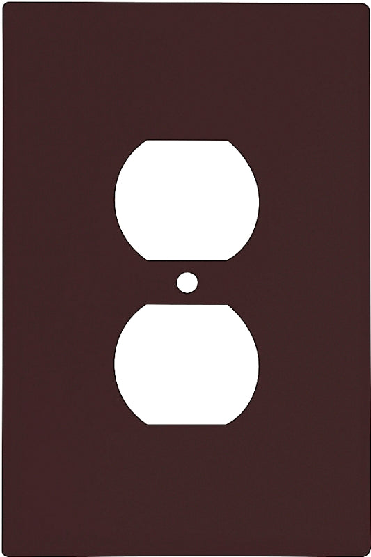 Eaton 2142B-BOX Duplex Oversize Receptacle Wallplate, 5-1/4 in L, 3-1/2 in W, 1-Gang, Thermoset, Brown, High-Gloss, Pack of 10