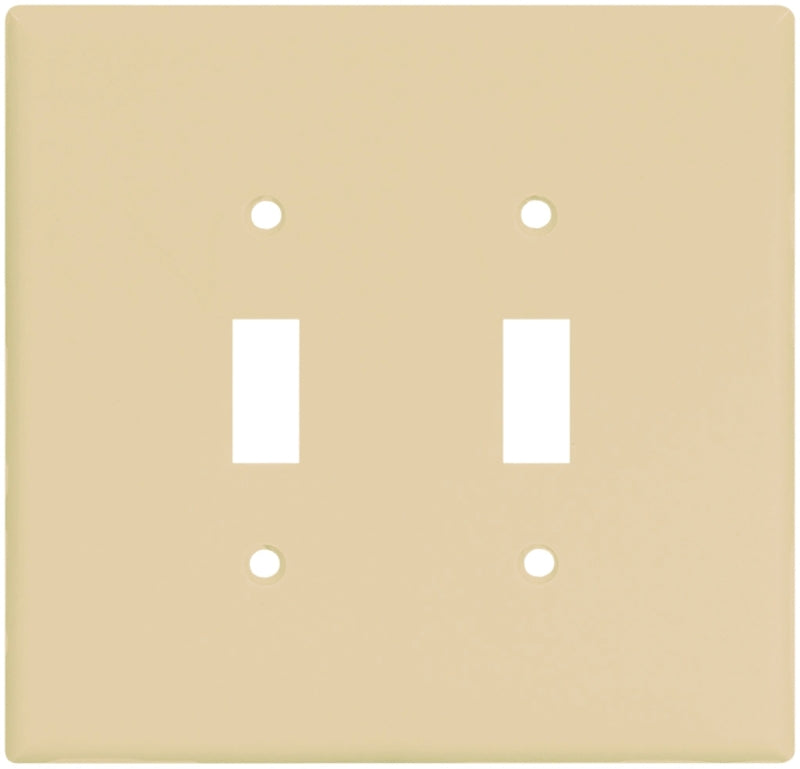 Eaton Wiring Devices 2149V-BOX Wallplate, 5-1/4 in L, 5.31 in W, 2 -Gang, Thermoset, Ivory, Pack of 10