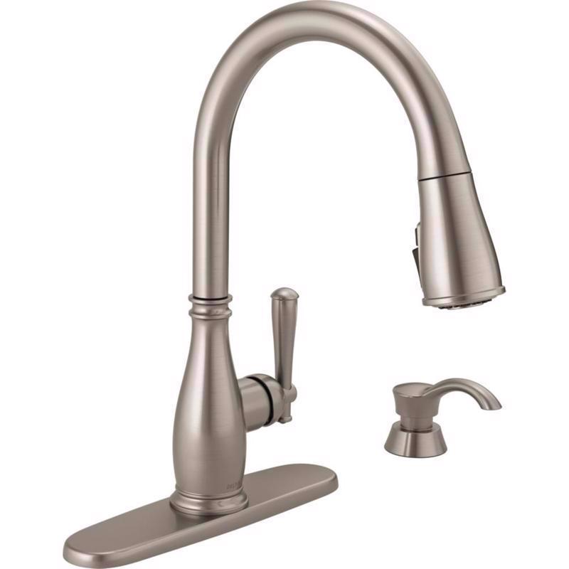 Delta Charmaine One Handle Stainless Steel Pull-Down Kitchen Faucet
