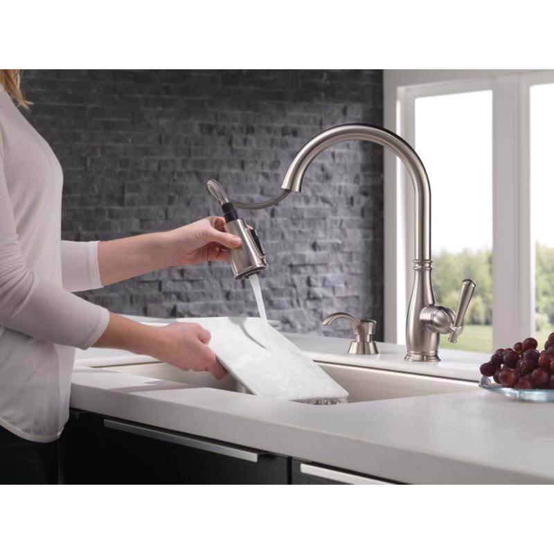 Delta Charmaine One Handle Stainless Steel Pull-Down Kitchen Faucet
