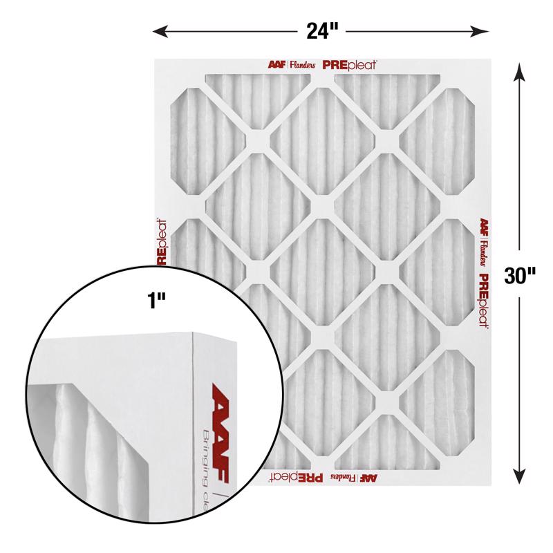 AAF Flanders PREpleat LPD SC M10 30 in. W X 24 in. H X 1 in. Synthetic 10 MERV Pleated Air Filter 1, Pack of 12