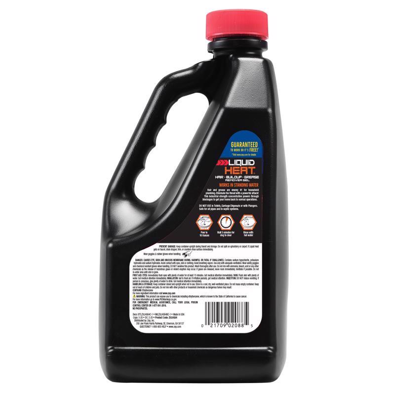 Zep Liquid Heat Gel Drain Opener 64 oz, Pack of 6