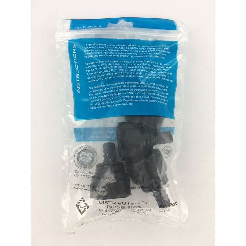 Flair-It Ecopoly 1/2 in. PEX Barb X 3/4 in. D FPT Plastic Swivel Coupling