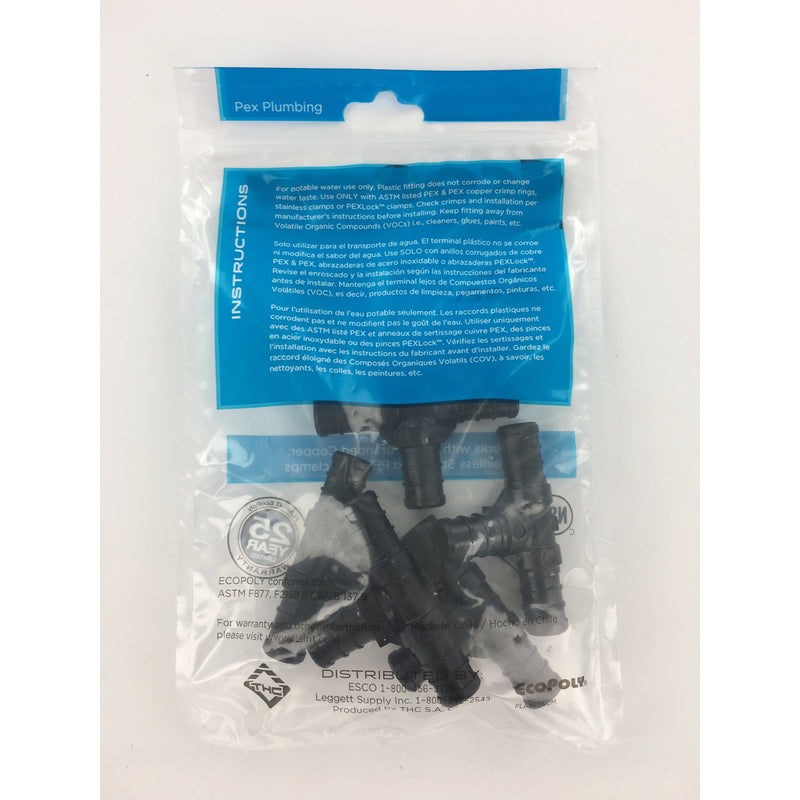 Flair-It Ecopoly 1/2 in. PEX Barb X 1/2 in. D PEX Plastic Tee