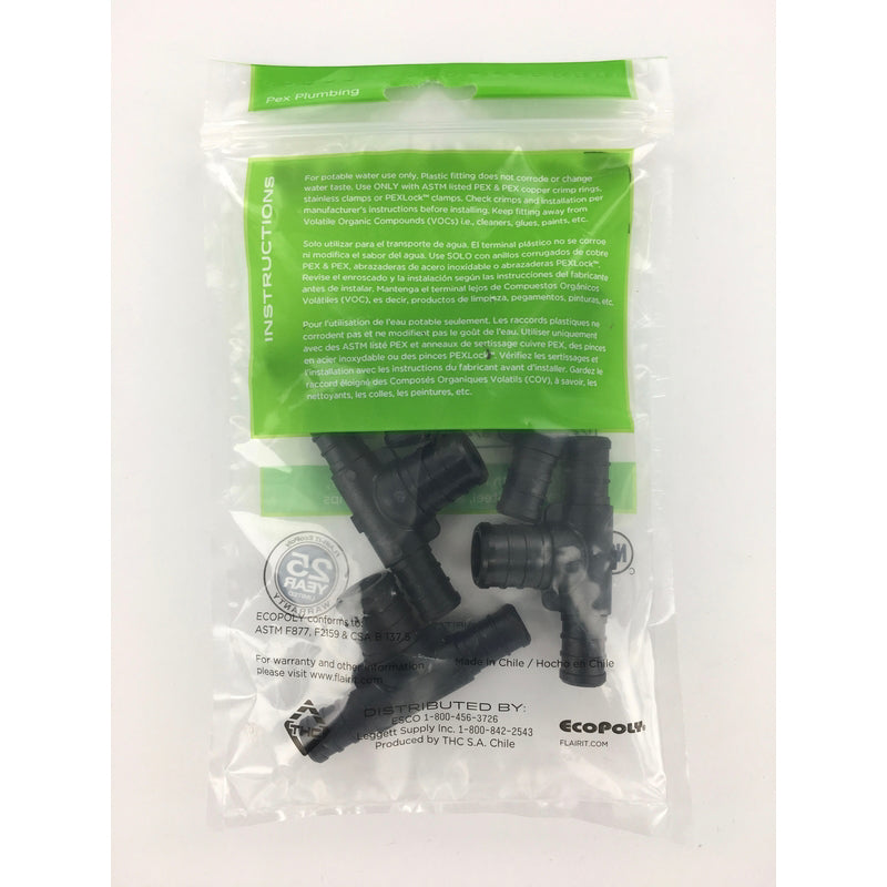 Flair-It Ecopoly 1/2 in. PEX Barb X 1/2 in. D PEX Plastic Reducing Tee