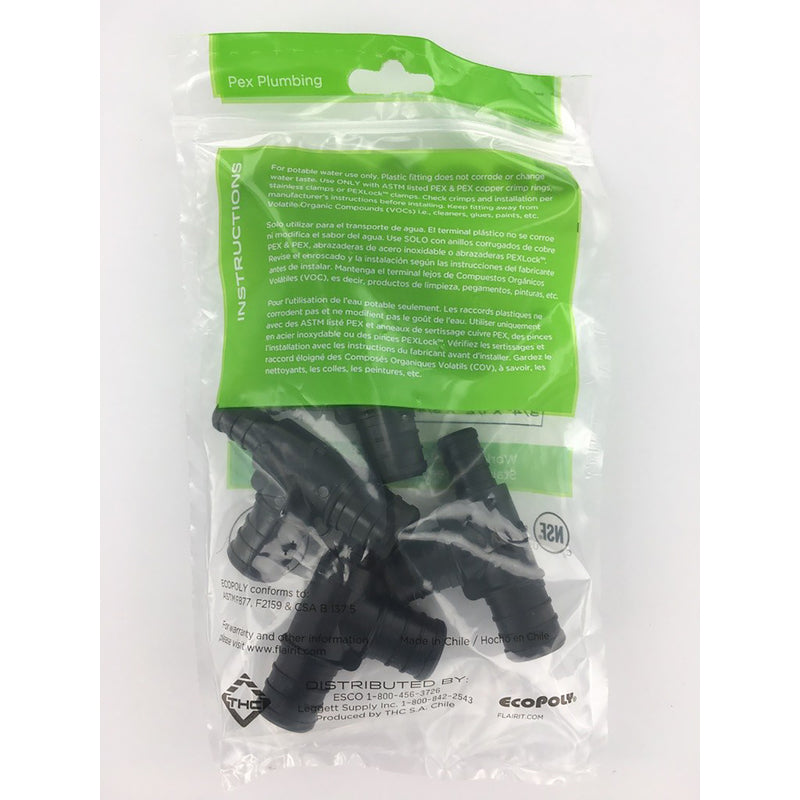 Flair-It Ecopoly 3/4 in. PEX Barb X 1/2 in. D PEX Plastic Reducing Tee