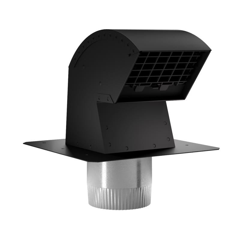 Imperial Premium 9 in. L X 4 in. D Black/Silver Galvanized Steel Roof Cap with Collar, Pack of 3