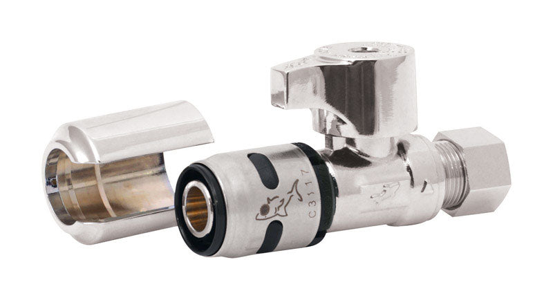SharkBite EvoPEX 1/2 in. Push X 3/8 in. D Compression Brass Straight Stop