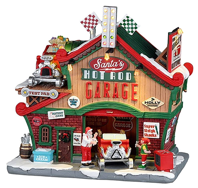 Lemax 25863 Santa Hot Rod Garage, 4.5 V