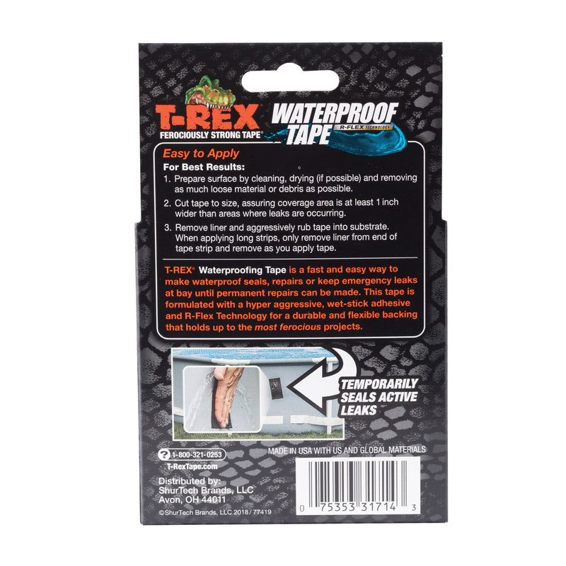 T-Rex 2 in. W X 5 ft. L Black Waterproof Repair Tape, Pack of 6