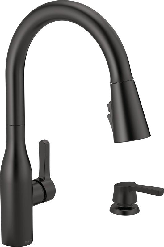 Delta Marca Series 19780Z-BLSD-DST Kitchen Faucet, 1.8 gpm, 1-Faucet Handle, 4-Faucet Hole, Metal, Matte, ADA Compliant