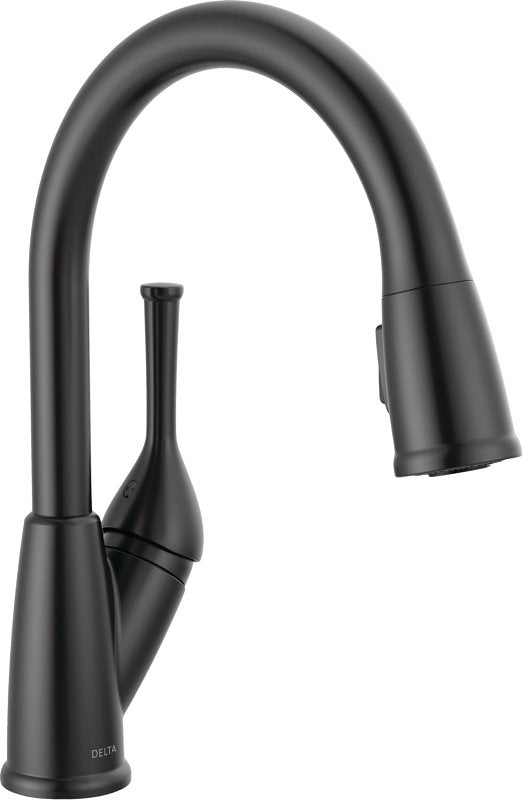 Delta Classic Series 19810-BL-DST Kitchen Faucet, 1.8 gpm, 1-Faucet Handle, 1, 3-Faucet Hole, Matte Black, ADA Compliant