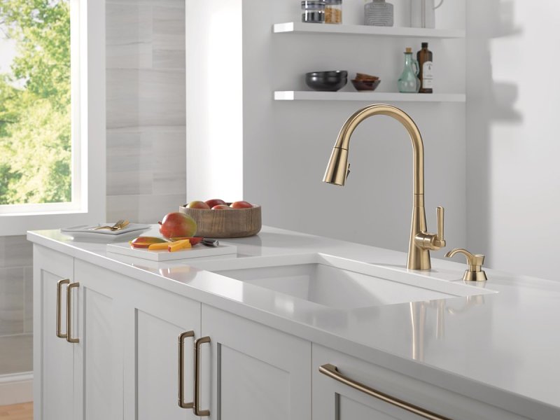 Delta Boyd Series 19893Z-CZSD-DST Pull-Down Kitchen Faucet with ShieldSpray Technology, 1.8 gpm, 1-Faucet Handle, Zinc