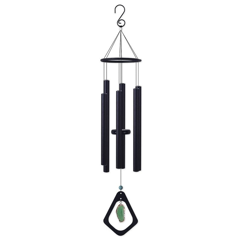 Sunset Vista Designs 93263 Wind Chime, Green Agate, Black