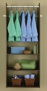 Easy Track RV1472-T Series Tower Closet, Truffle, 5/8 in W, 72 in H, 3-Shelf