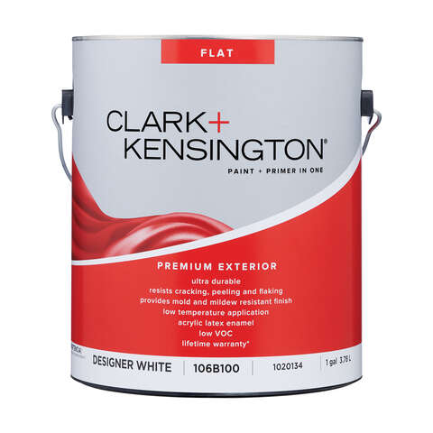 Clark+Kensington Flat Designer White House & Trim Paint & Primer Exterior 1 gal, Pack of 4