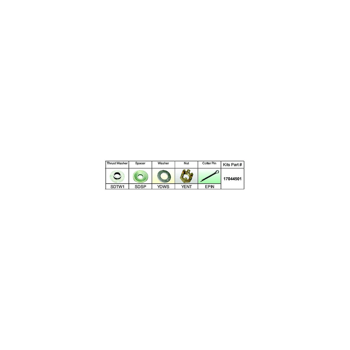 Solas 17011501 Fixed Hub Prop Hardware Kit - Suzuki, Type D