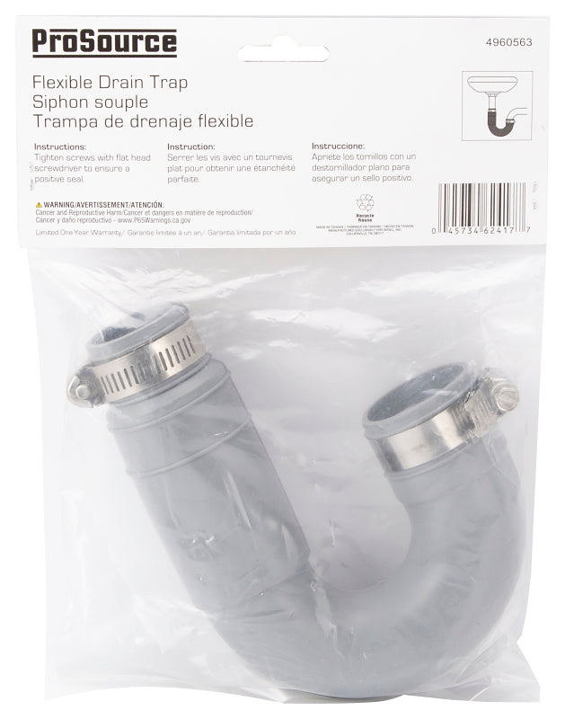 ProSource FT-150 J-Bend, Hose Clamps, PVC/Stainless Steel, Gray