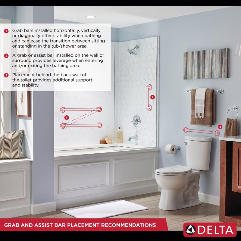 Delta 36 in. L ADA Compliant Stainless Steel Grab Bar