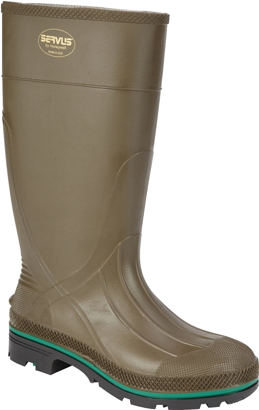 Servus Max Series 75120-14 Work Boots, 14, Brown/Green/Olive, PVC Upper, Insulated: No