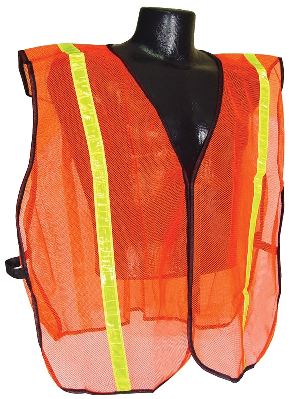 Radians SVO1-S/XL Safety Vest with 1 in Tape, S/XL, Polyester, High-Visibility Orange, Hook and Loop