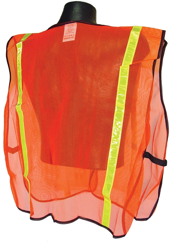 Radians SVO1 Safety Vest with 1 in Tape, 2XL to 5XL, Polyester, High-Visibility Orange, Hook and Loop