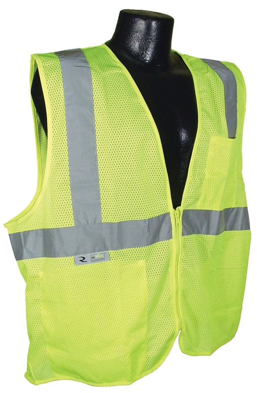 Radians SV2ZGM-XL Economical Safety Vest, XL, Unisex, Fits to Chest Size: 28 in, Polyester, High-Visibility Green