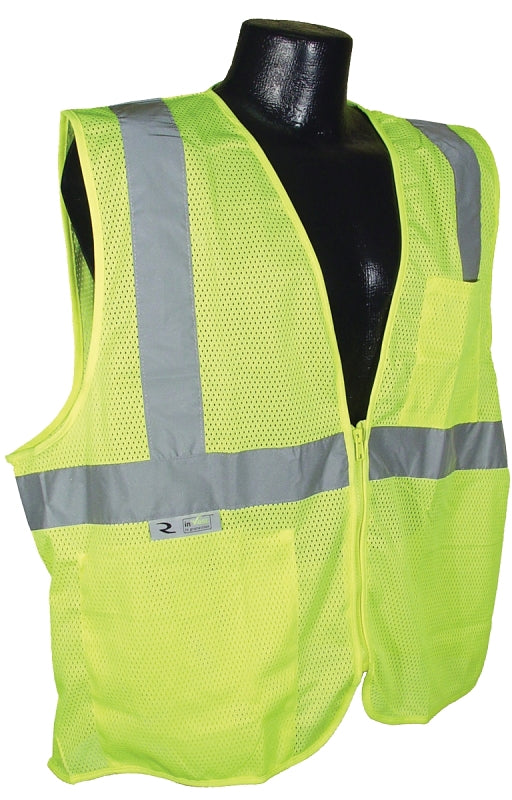 Radians SV2ZGM-2X Economical Safety Vest, 2XL, Unisex, Fits to Chest Size: 30 in, Polyester, High-Visibility Green