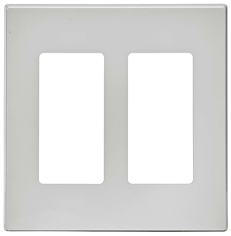 Decora Plus C42-80309-00W Wallplate, 4-5/8 in L, 4.56 in W, 2-Gang, Polycarbonate, White