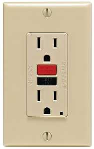 Leviton SmartlockPro C21-GFNT1-RNI GFCI Duplex Receptacle, 2 -Pole, 15 A, 125 V, Back, Side Wiring, NEMA: 5-15R
