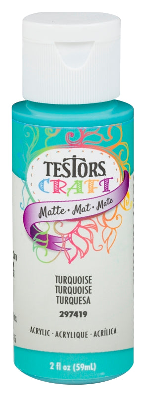 Testors 297419 Acrylic Craft Paint, Matte, Turquoise, 2 oz Bottle