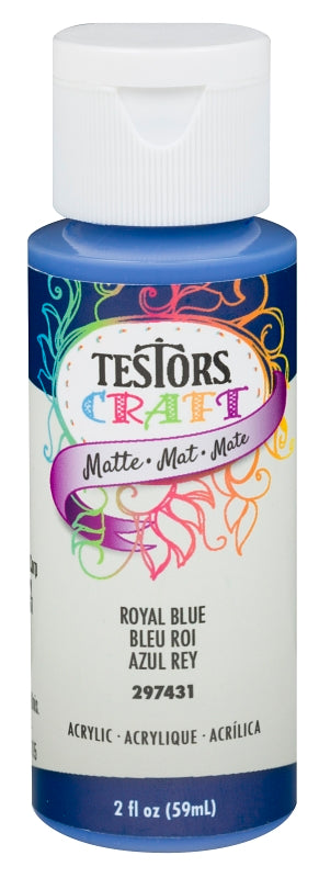 Testors 297431A Acrylic Craft Paint, Matte, Royal Blue, 2 oz Bottle